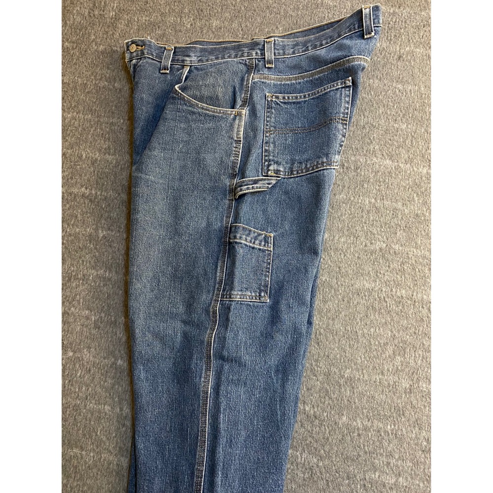 Faded Glory Mens Carpenter Jeans 40x32 Blue Denim Relaxed Straight Work Pants